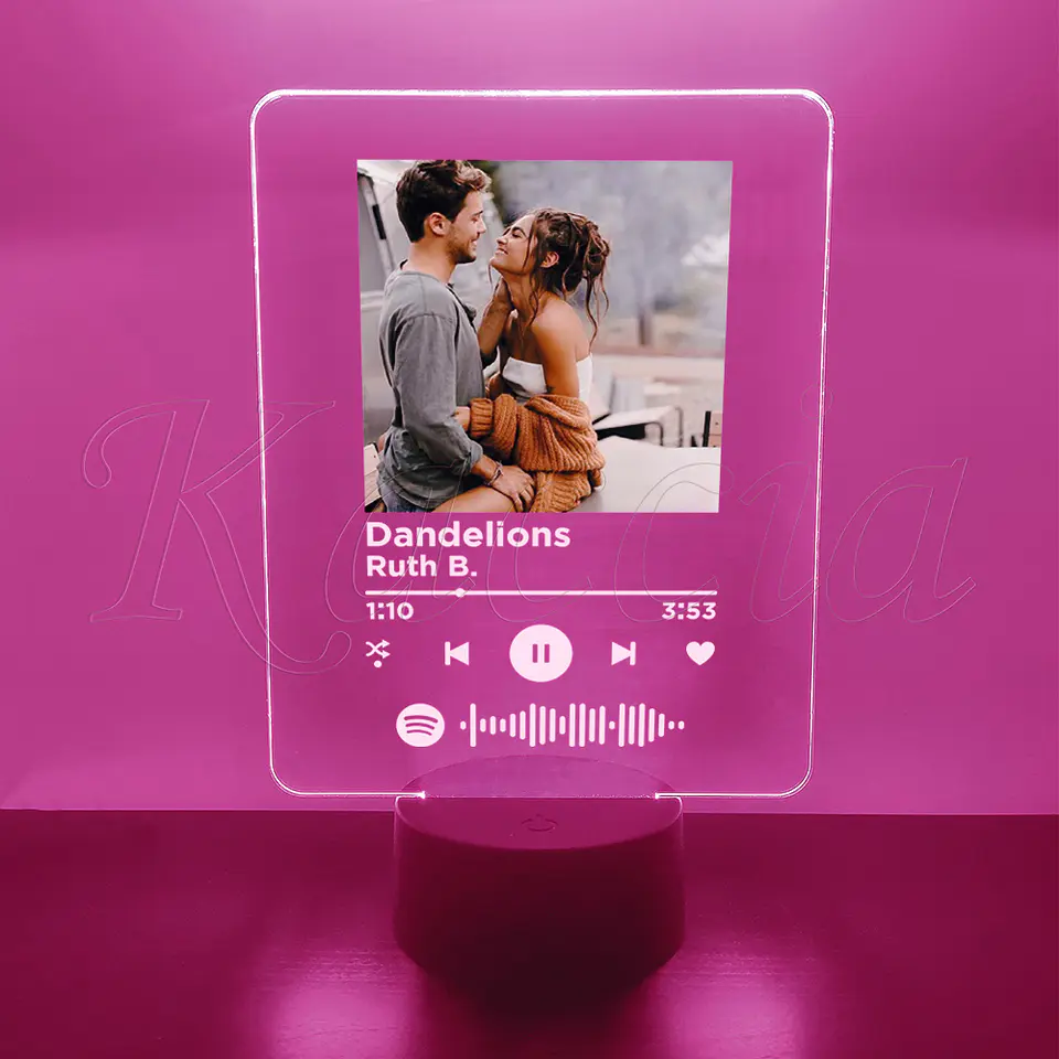 Placa Spotify LED Personalizada com Foto 3