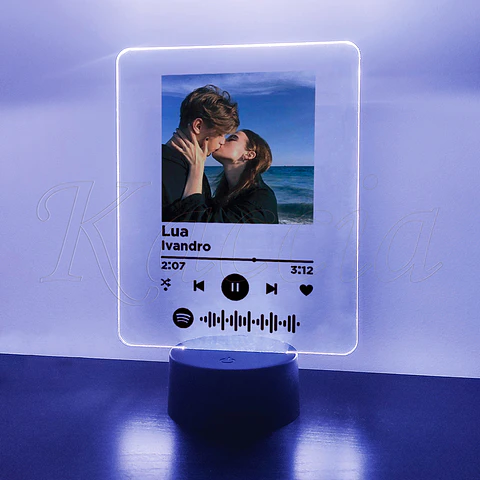 Placa Spotify LED Personalizada com Foto