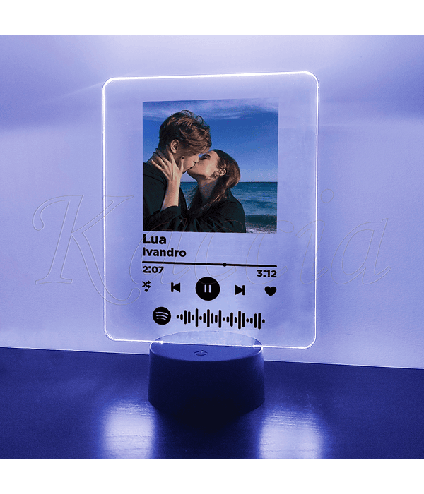 Placa Spotify LED com Foto Personalizável
