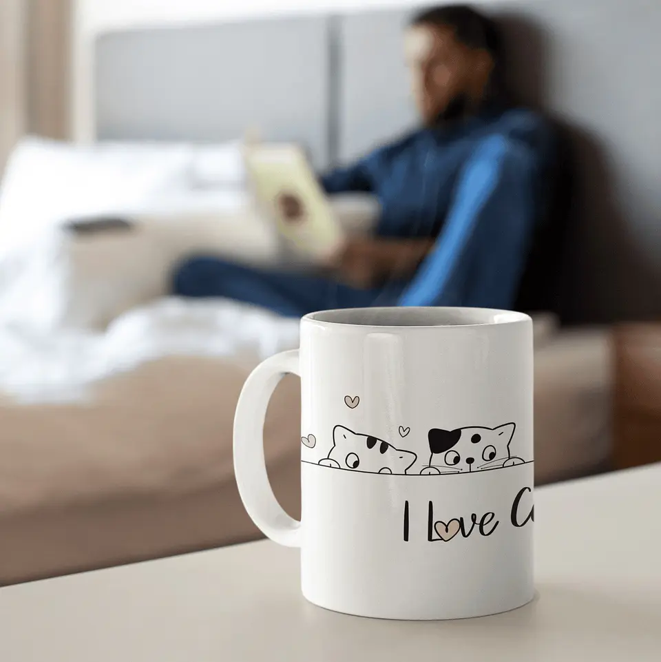 Caneca Café e Gatos Love 3