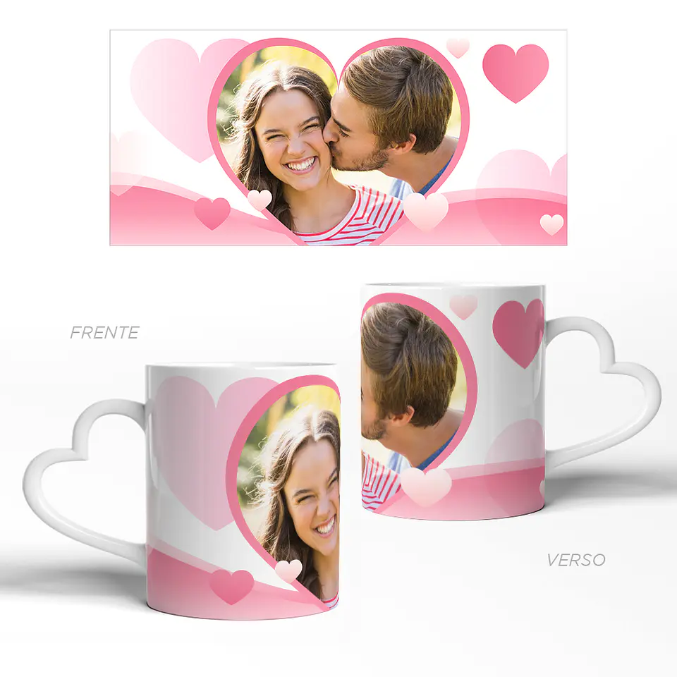 Caneca Personalizada Corações com Foto 3