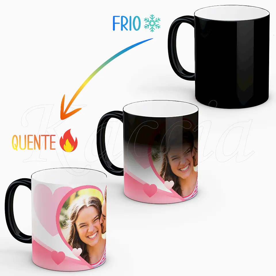 Caneca Personalizada Corações com Foto 2