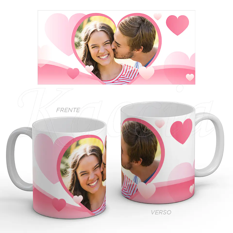 Caneca Personalizada Corações com Foto 1