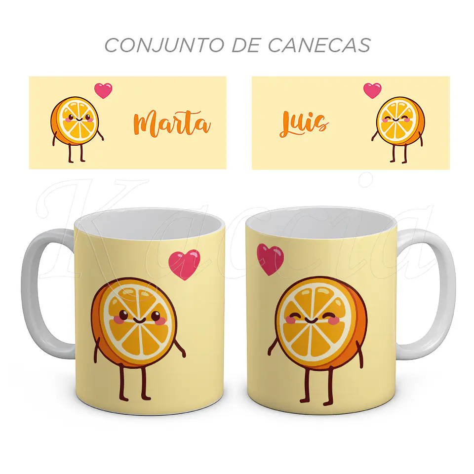 Conjunto de Canecas Personalizadas Meia Laranja 1