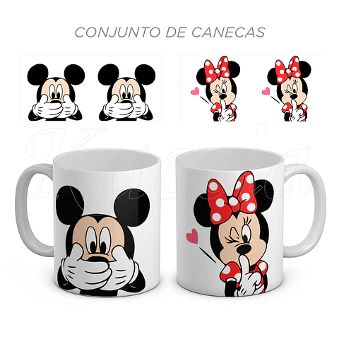 Conjunto de Canecas Mickey & Minnie