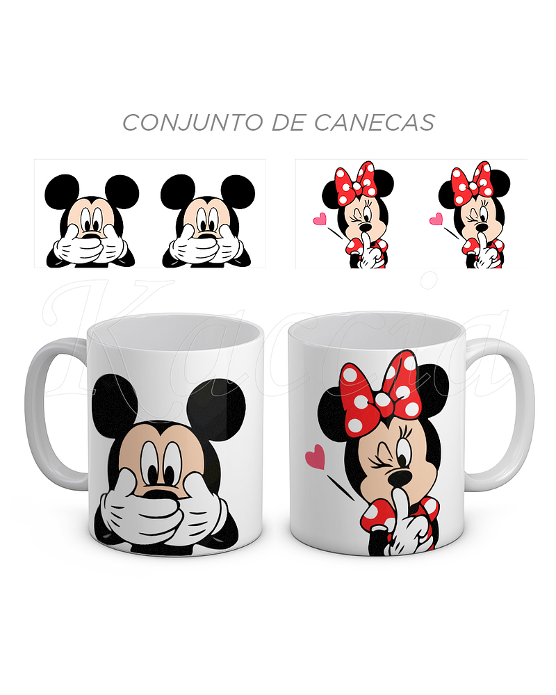 Conjunto de Canecas Mickey & Minnie