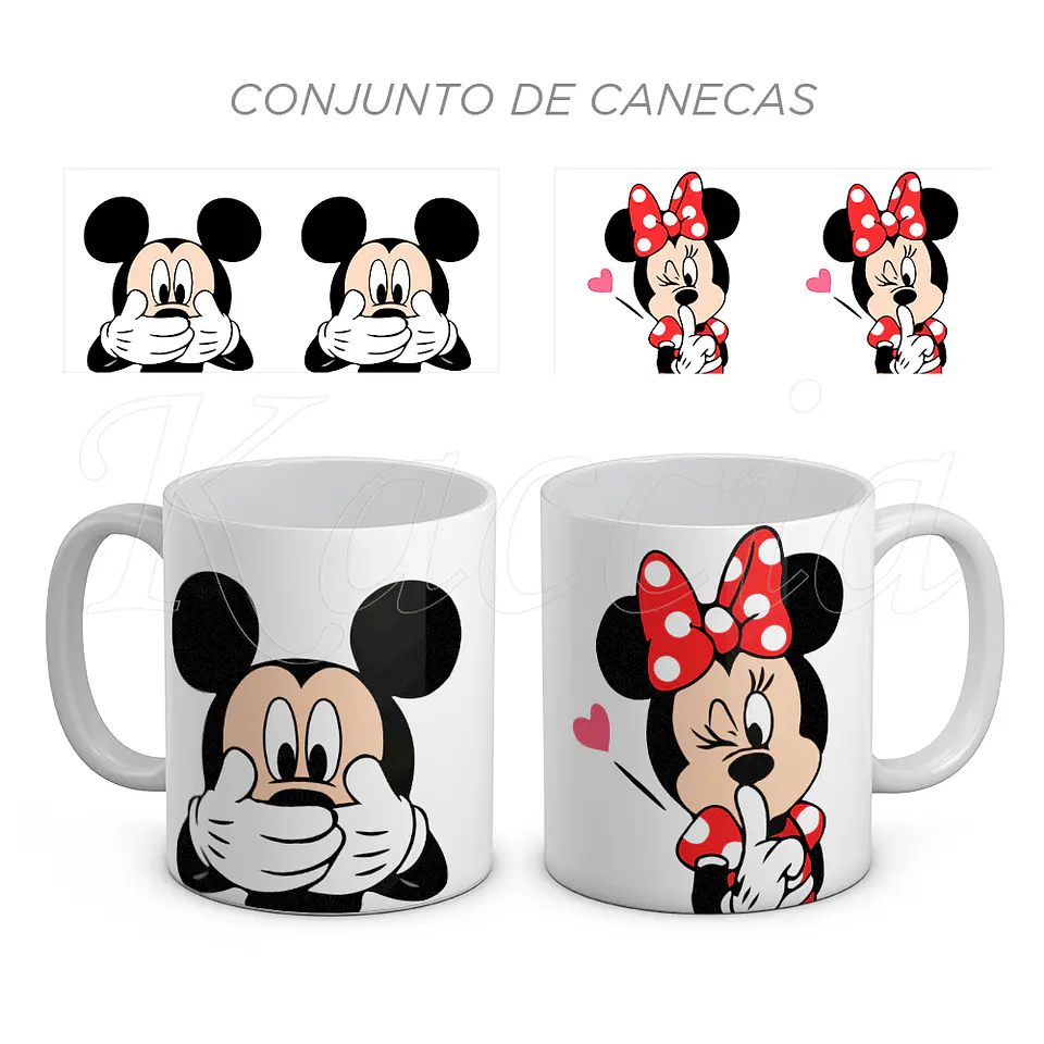 Conjunto de Canecas Mickey & Minnie 1