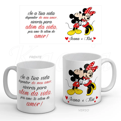 Caneca Personalizada Amo-te Além do Amor Mickey