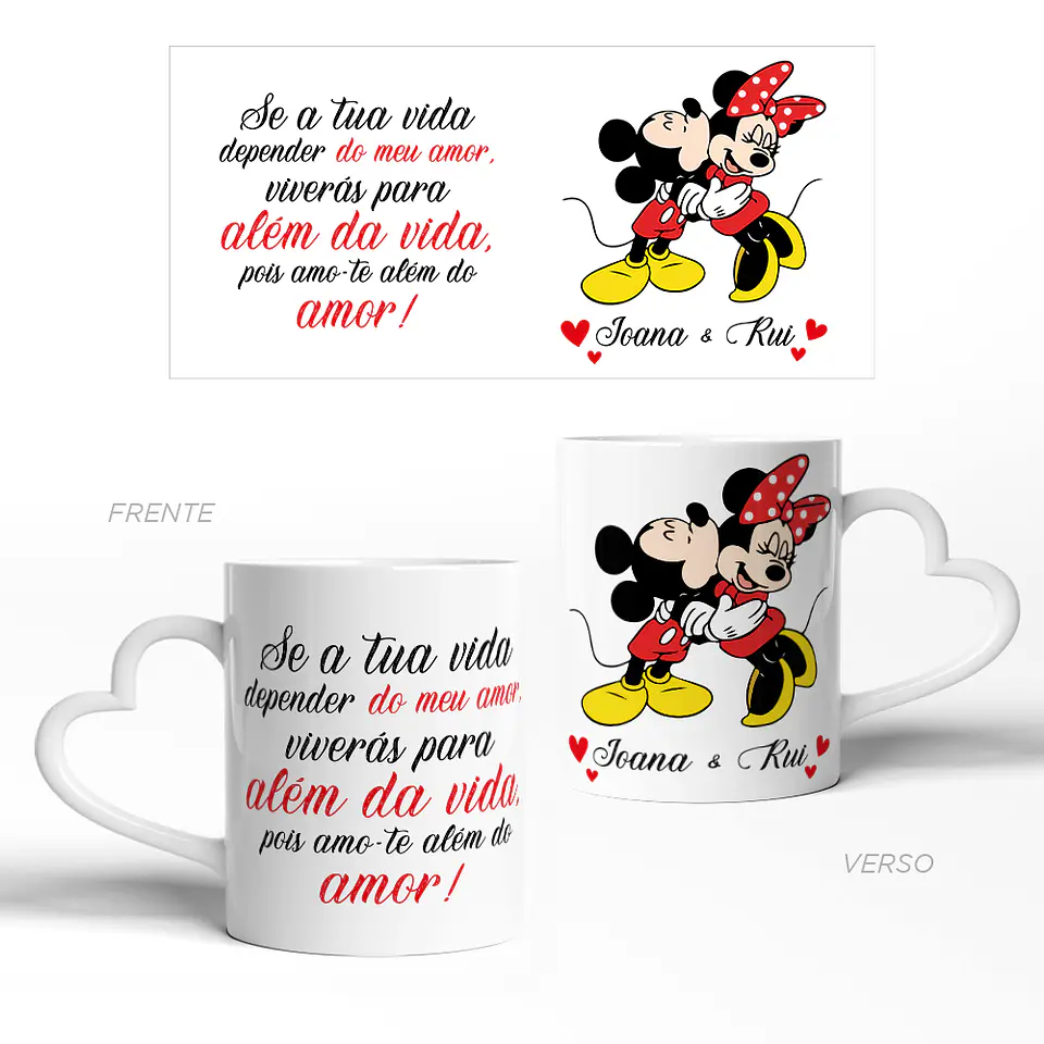 Caneca Personalizada Amo-te Além do Amor Mickey 3