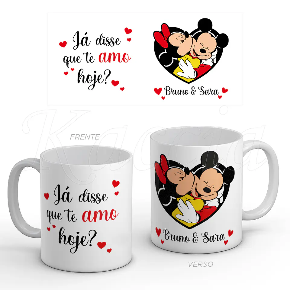Caneca Personalizada Já disse que te Amo? Mickey 3