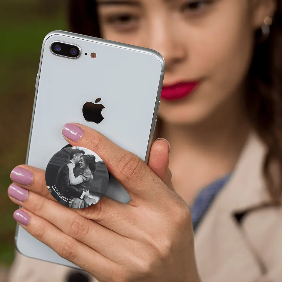 Pop Socket Personalizado com Foto e Data 4