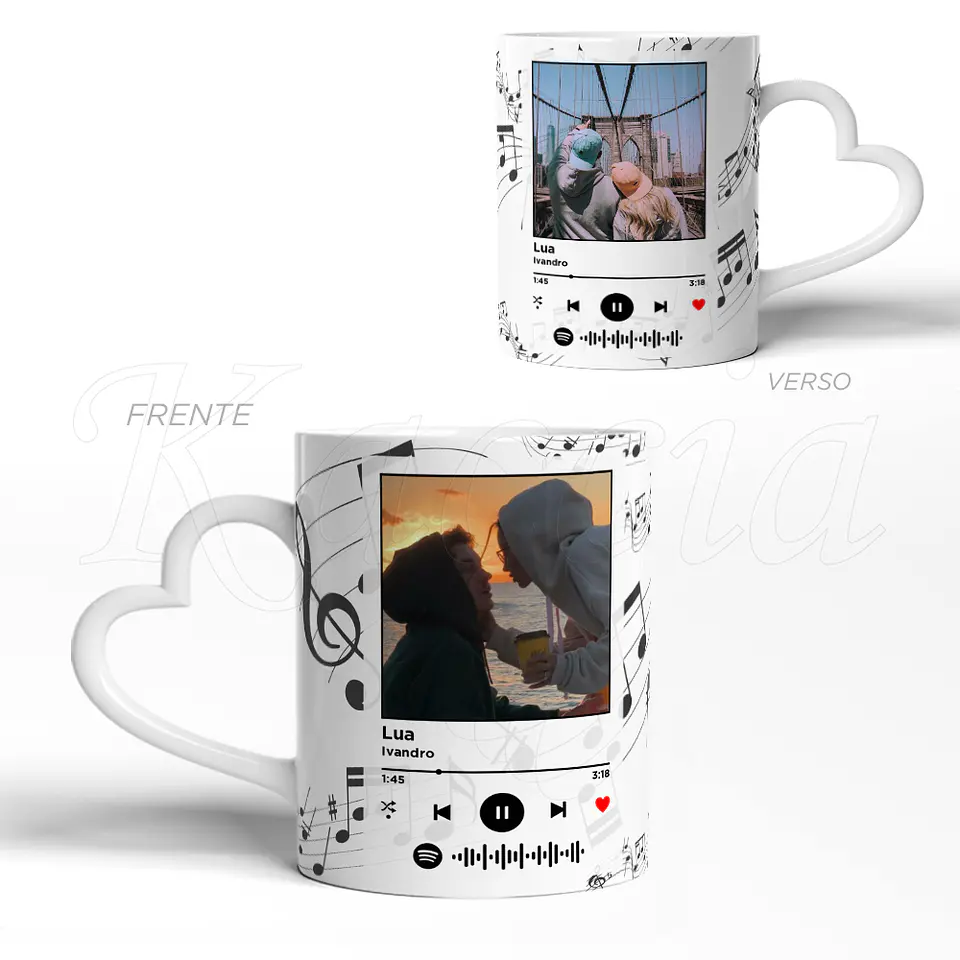 Caneca Personalizada Spotify Notas Musicais 6