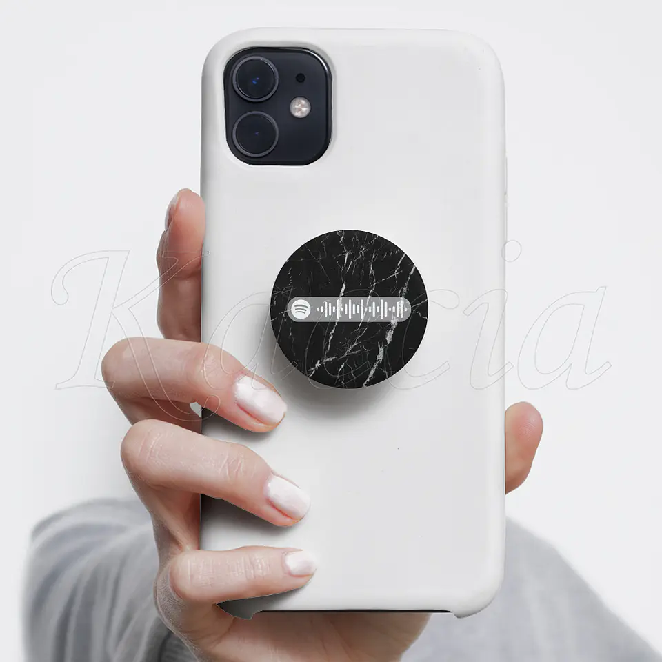 Pop Socket Personalizado Spotify Mármore Preto 3