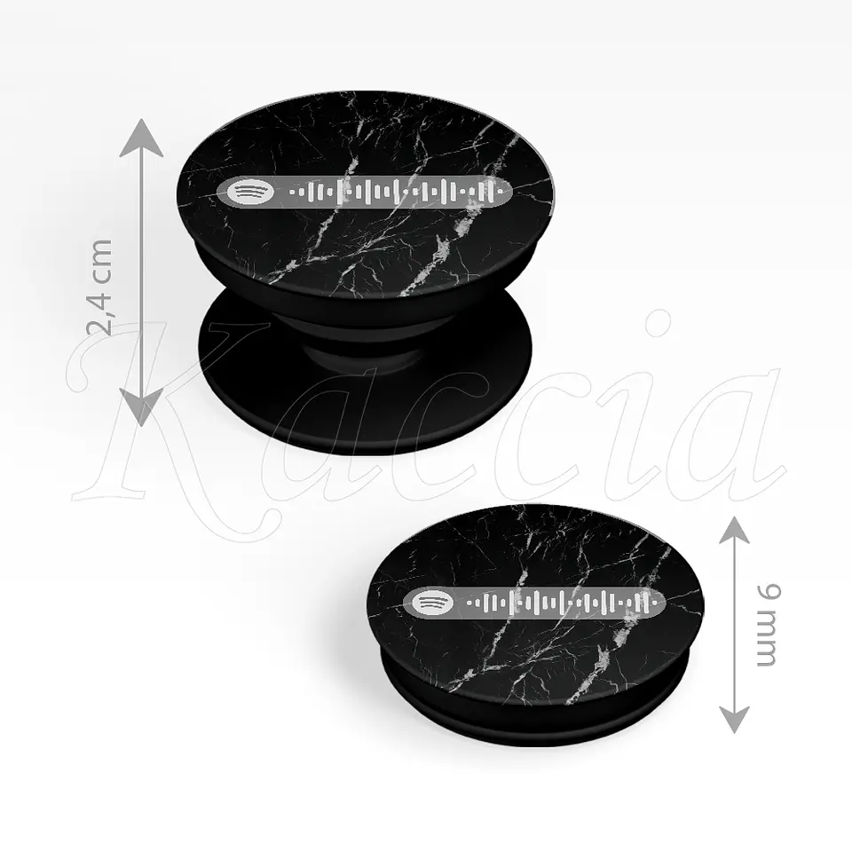 Pop Socket Personalizado Spotify Mármore Preto 4