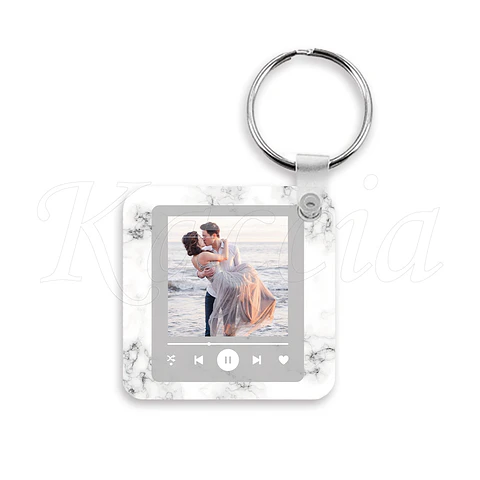 Porta-chaves Spotify Square Mármore Branco