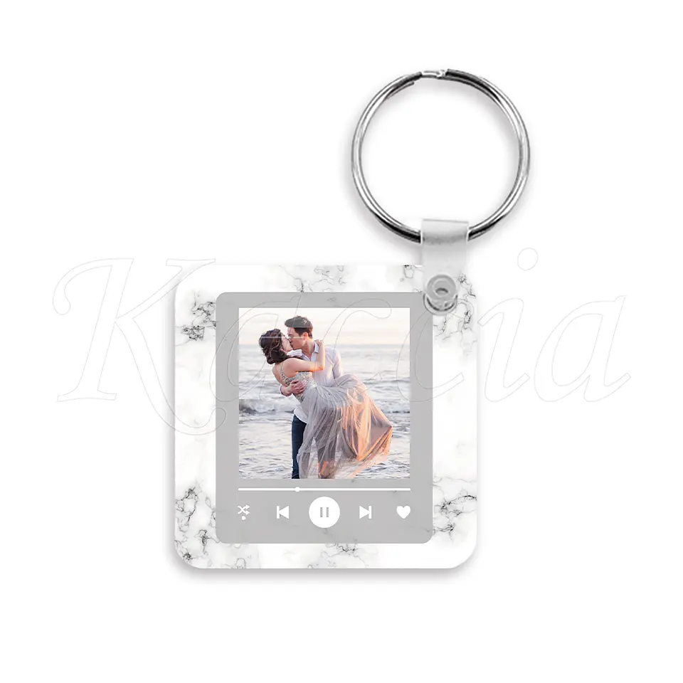 Porta-chaves Spotify Square Mármore Branco 2