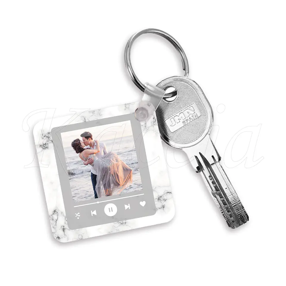 Porta-chaves Spotify Square Mármore Branco 4