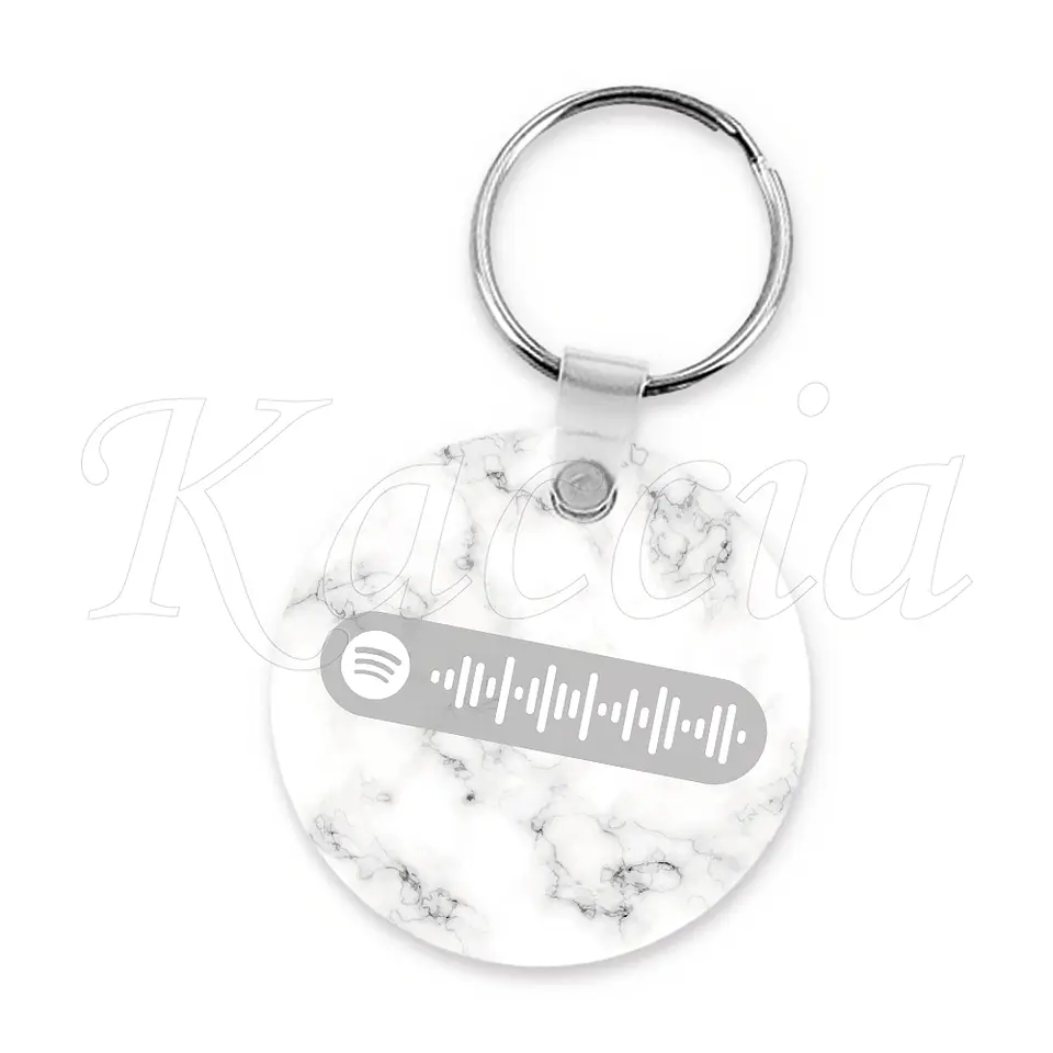 Porta-chaves Spotify Circle Mármore Branco 3