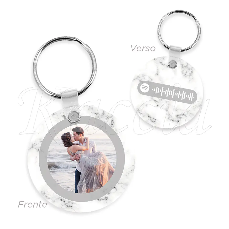 Porta-chaves Spotify Circle Mármore Branco 1