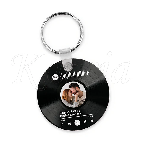 Porta-chaves Personalizado Spotify Circle Vinilo