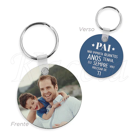 Porta-chaves Personalizado Redondo com Foto Precisar de Ti