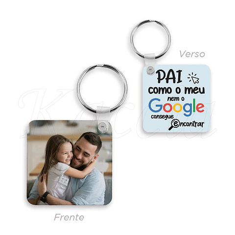 Porta-chaves Personalizado Quadrado com Foto Google