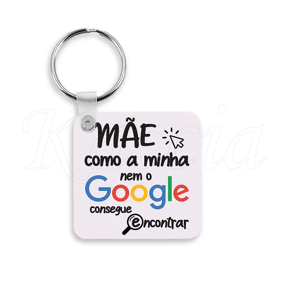 Porta-chaves Personalizado Quadrado com Foto Google 4