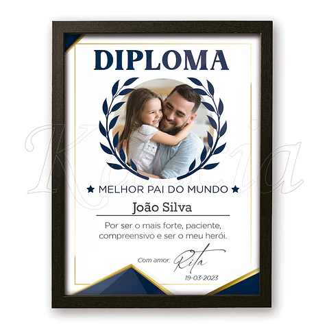 Diploma Personalizado Melhor Pai do Mundo