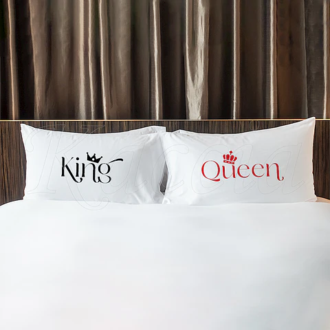 Conjunto de Fronhas Personalizadas King & Queen