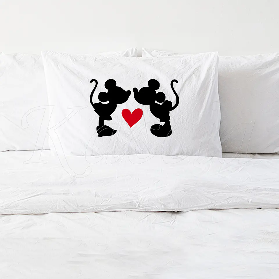 Fronha Personalizada Mickey & Minnie Kiss 1