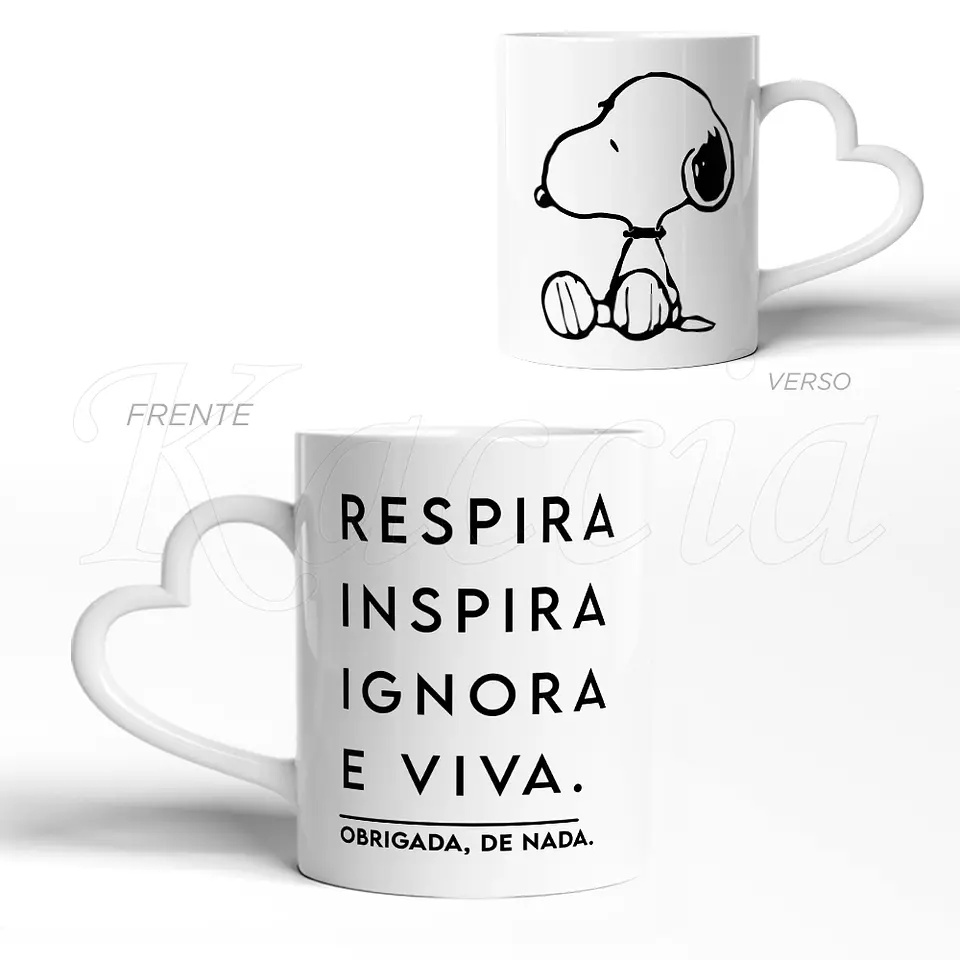 Caneca Respira, Inspira, Ignora e Viva Snoopy 3