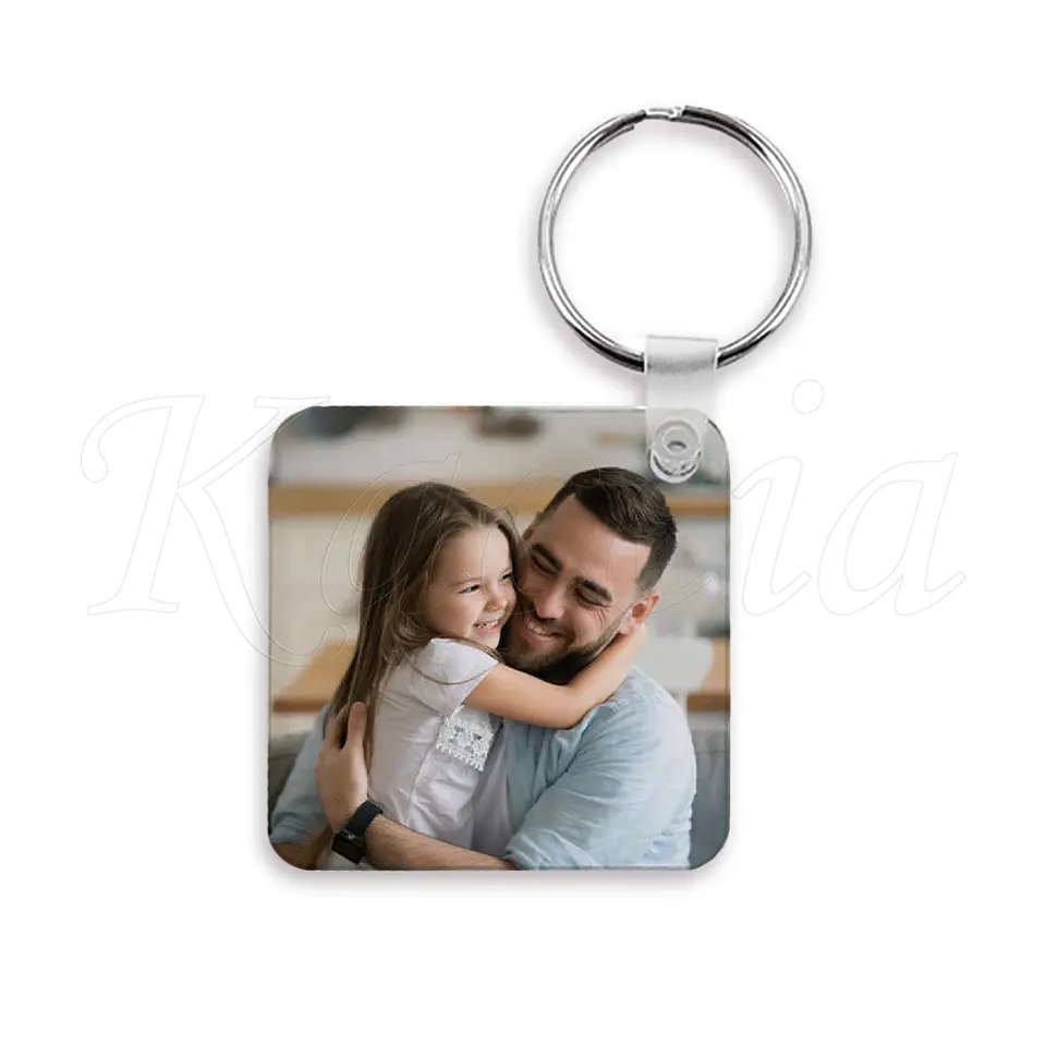 Porta-chaves Personalizado Quadrado com Foto Super Pai 2