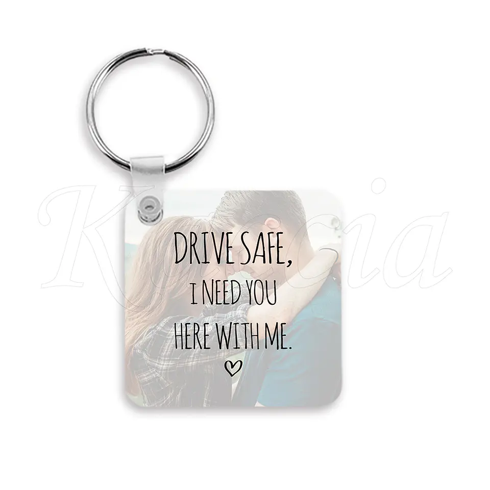 Porta-chaves Personalizado Quadrado com Foto e Frase 3