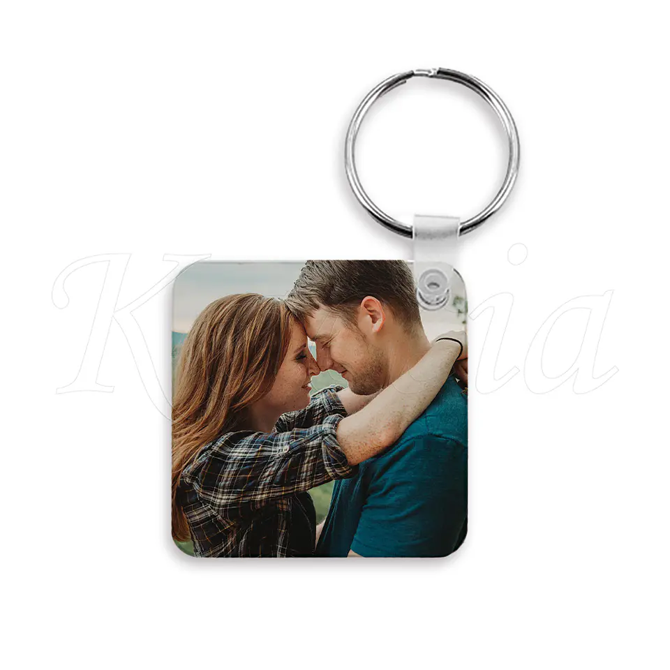 Porta-chaves Personalizado Quadrado com Foto e Frase 2