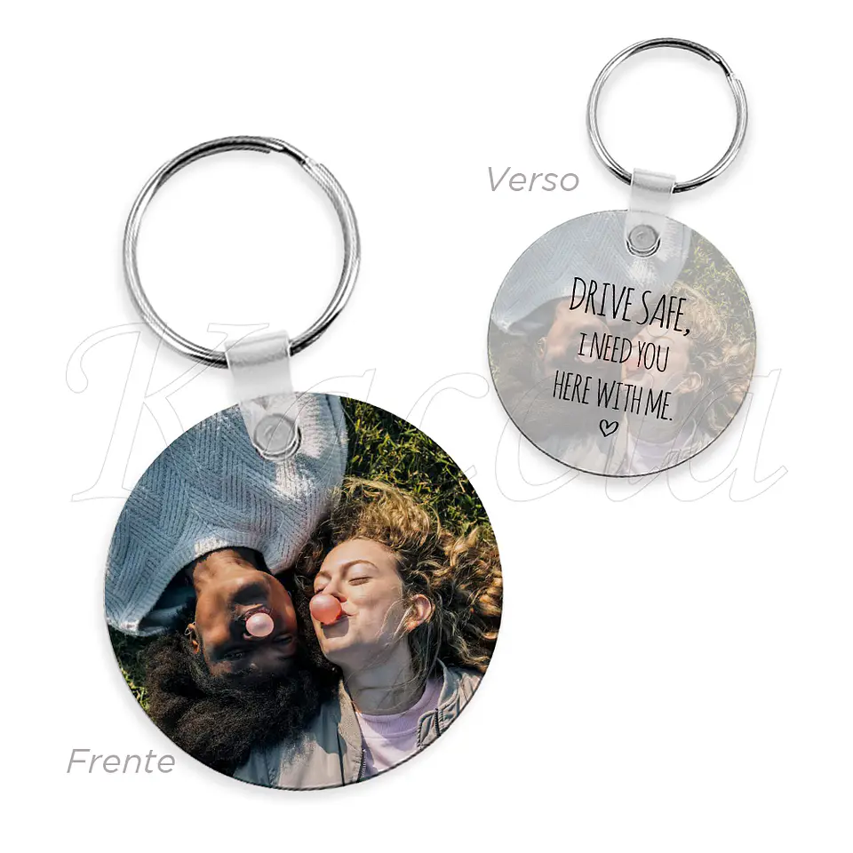 Porta-chaves Personalizado Redondo com Foto e Frase 1