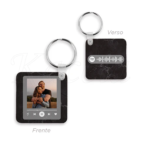 Porta-chaves Spotify Square Mármore Preto