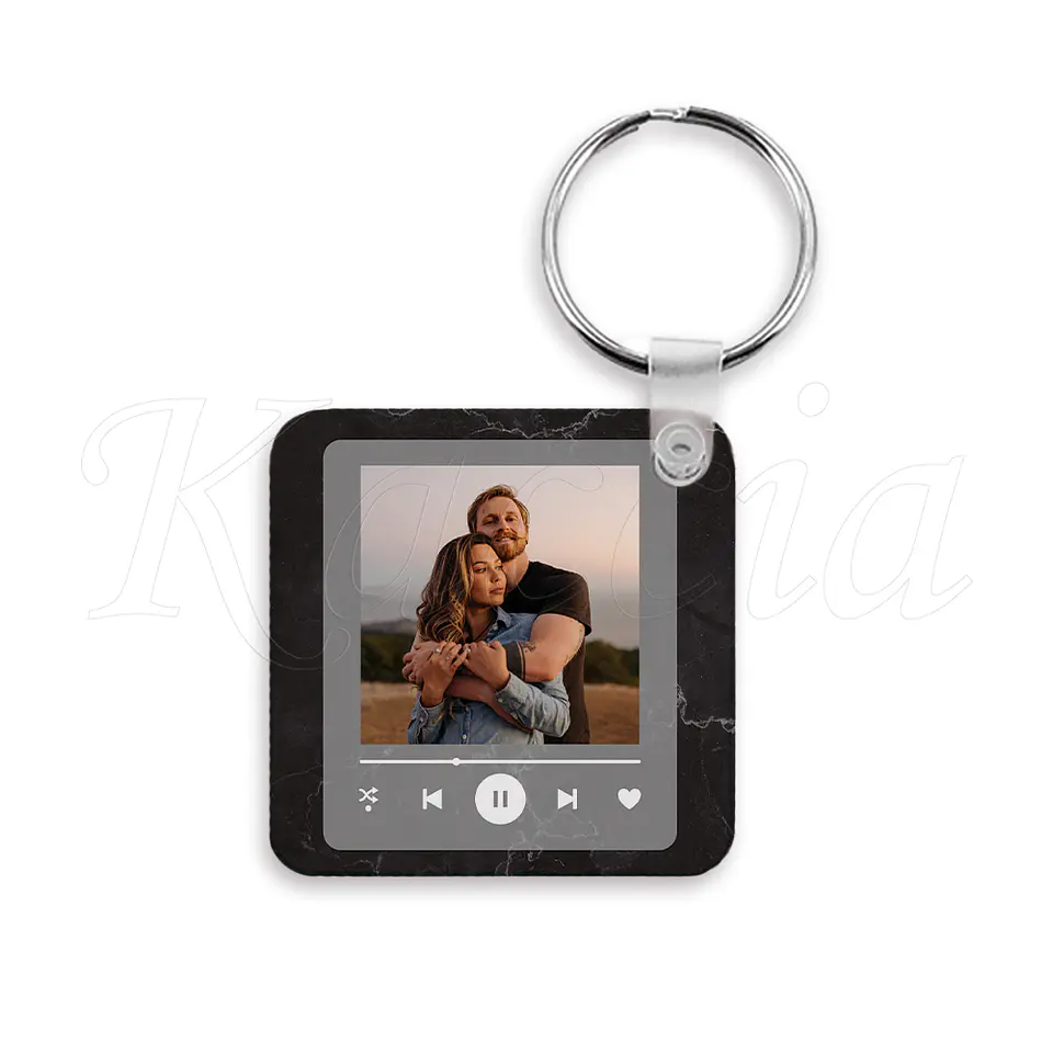 Porta-chaves Spotify Square Mármore Preto 3