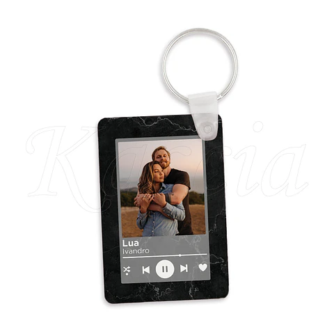 Porta-chaves Spotify Rectangular Mármore Preto