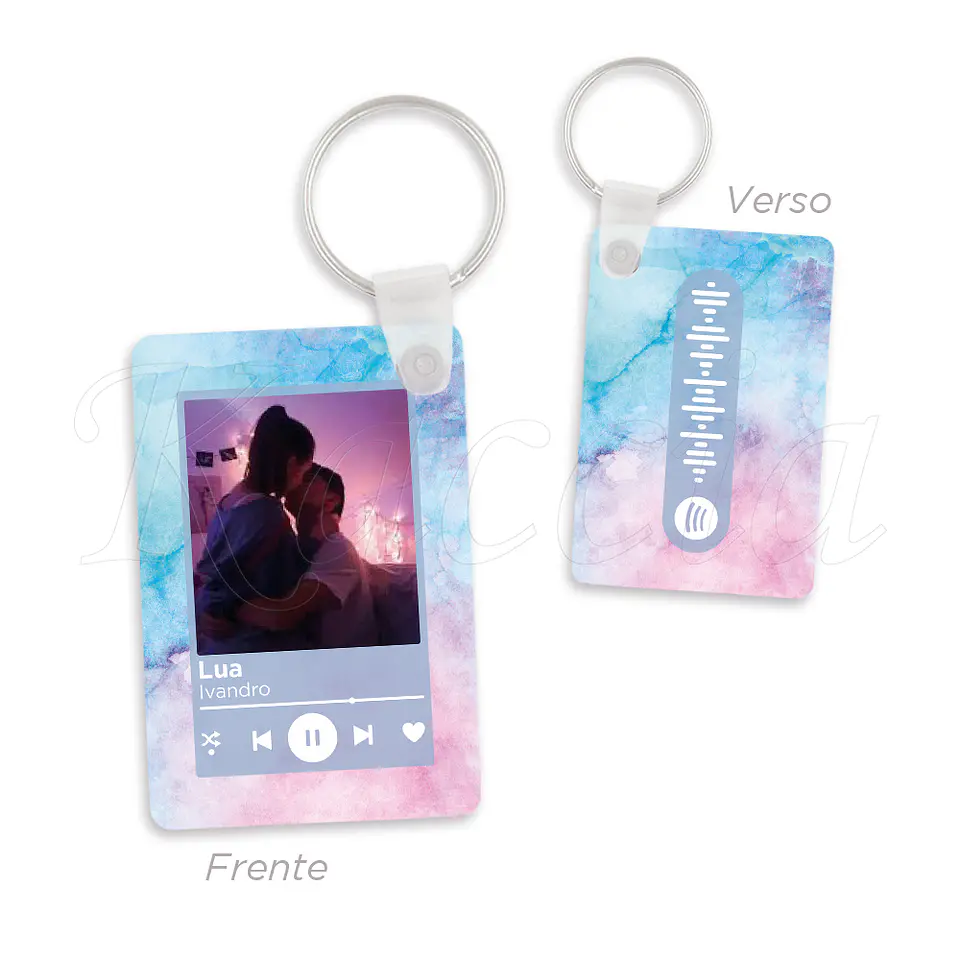 Porta-chaves Spotify Rectangular Acuarela 1