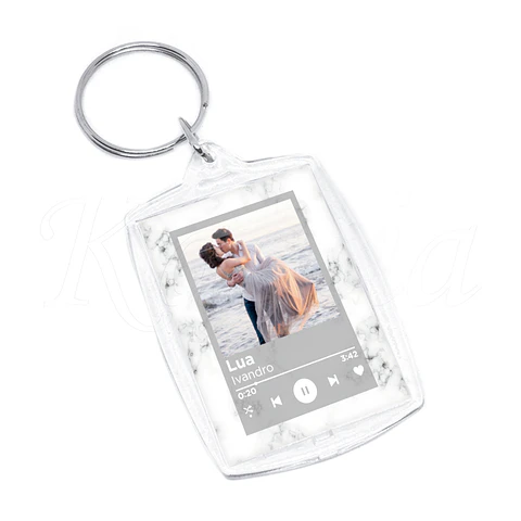 Porta-chaves Spotify Acrílico Mármore Branco