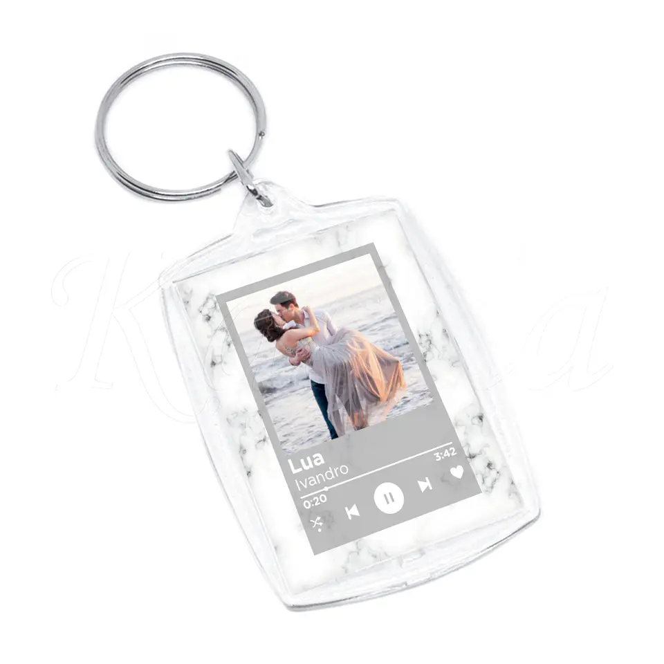 Porta-chaves Spotify Acrílico Mármore Branco 2
