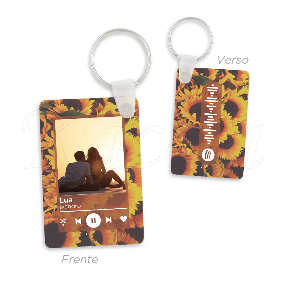 Porta-chaves Spotify Rectangular Girassol 1
