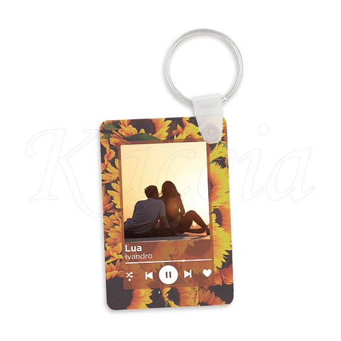 Porta-chaves Spotify Rectangular Girassol