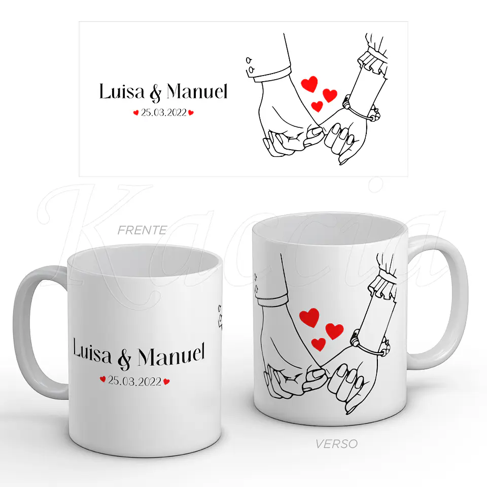 Caneca Personalizada Couple com Nomes e Data 1