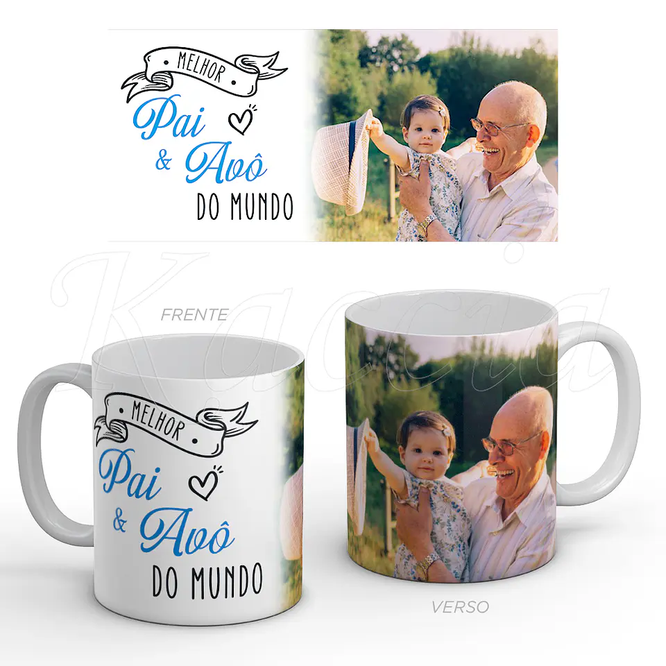 Caneca Personalizada Melhor Pai & Avô com Foto 1