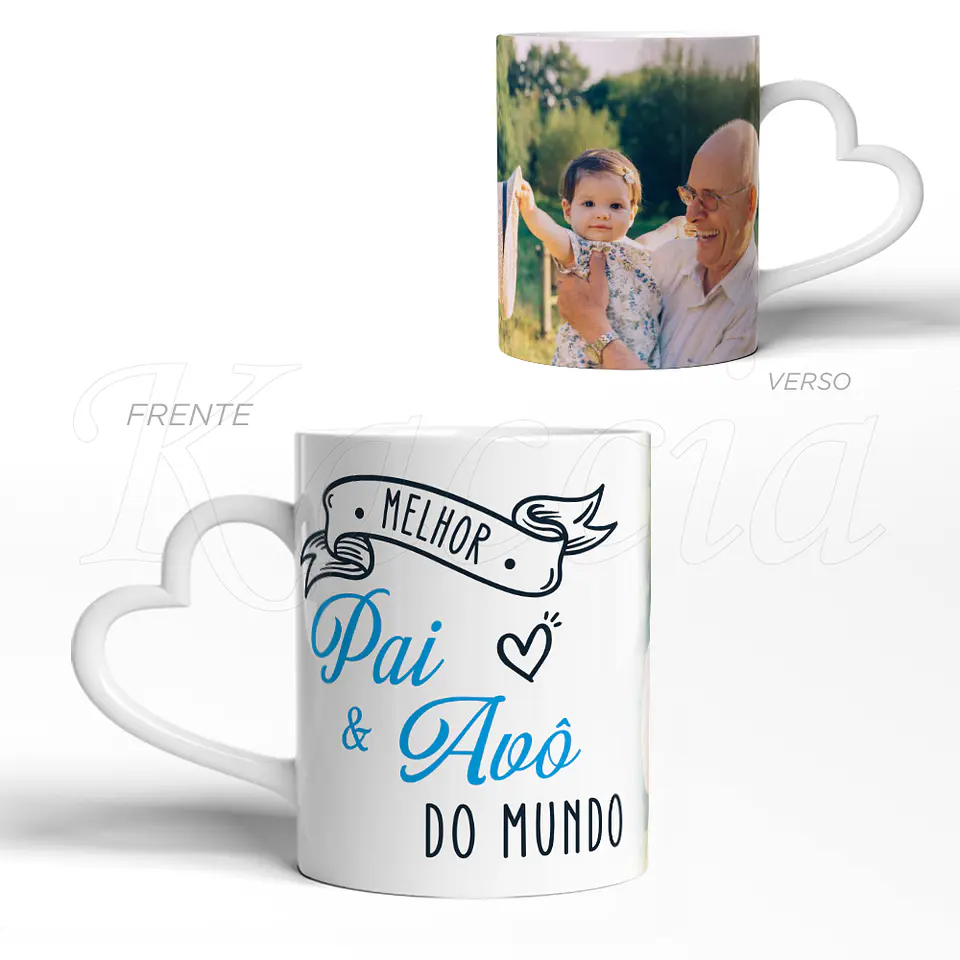 Caneca Personalizada Melhor Pai & Avô com Foto 3