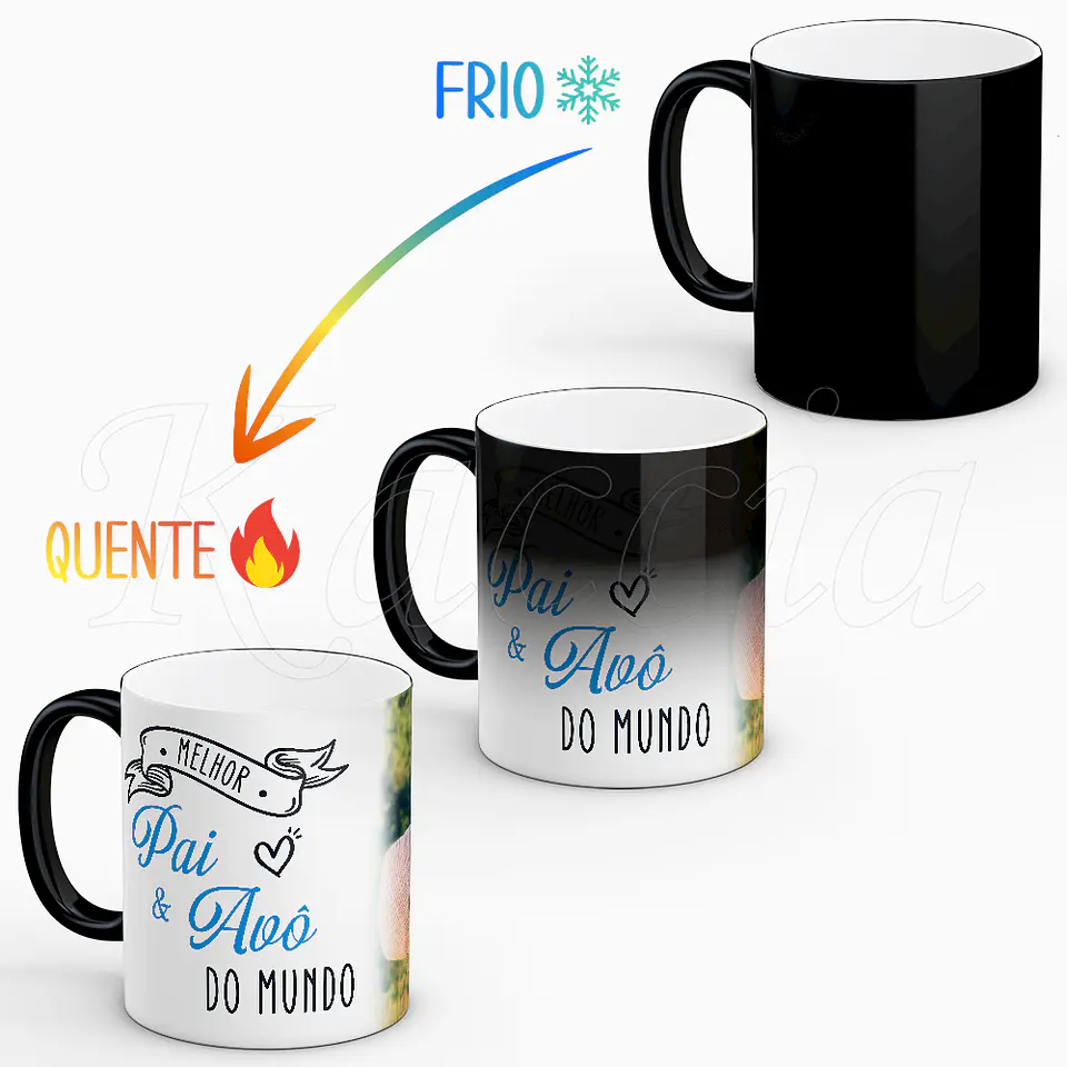 Caneca Personalizada Melhor Pai & Avô com Foto 2