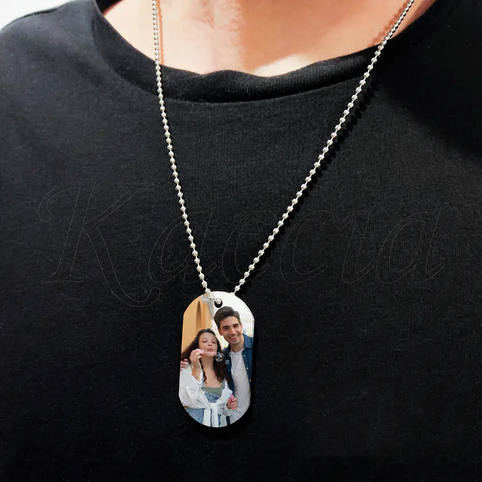 Colar Personalizado Militar Masculino com Fotos 2