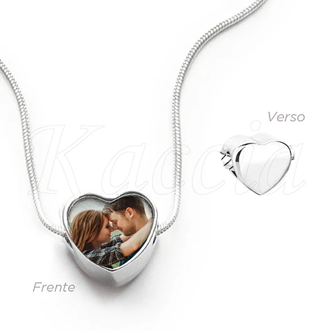 Colar Personalizado Coração Feminino com Foto