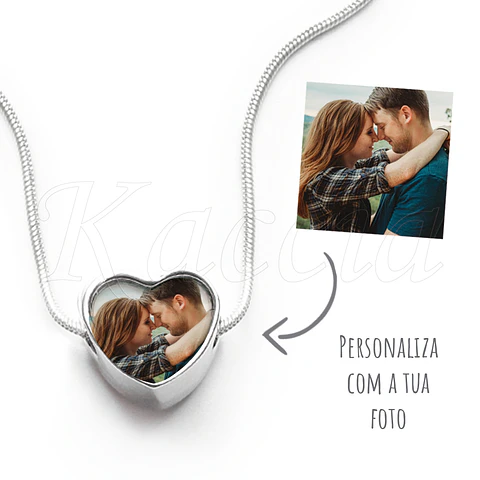 Colar Personalizado Coração Feminino com Foto